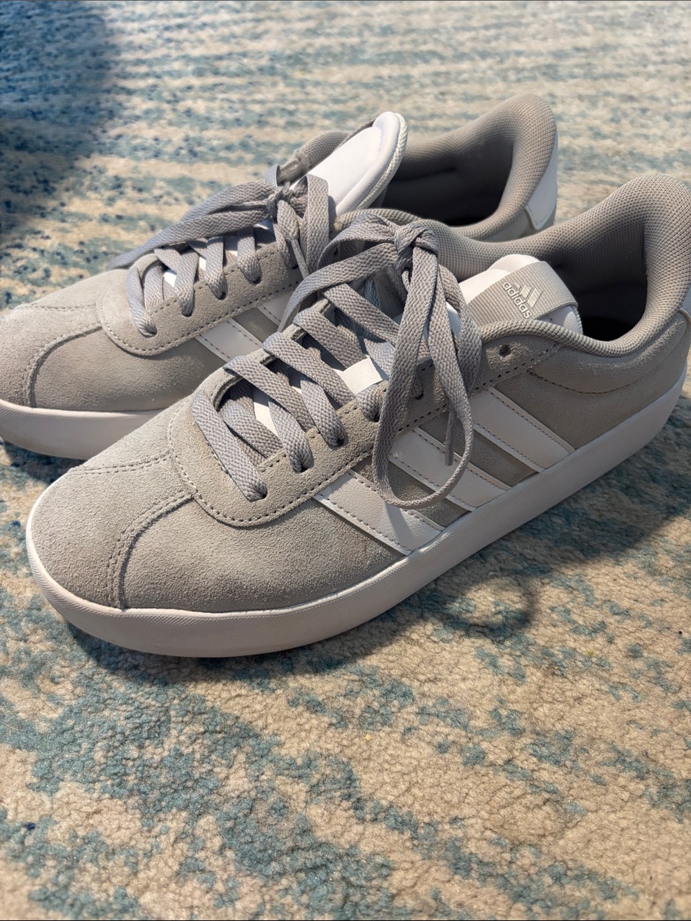 Adidas VL Court 3.0 Grey Suede Sneakers (Like New, Worn Once!)